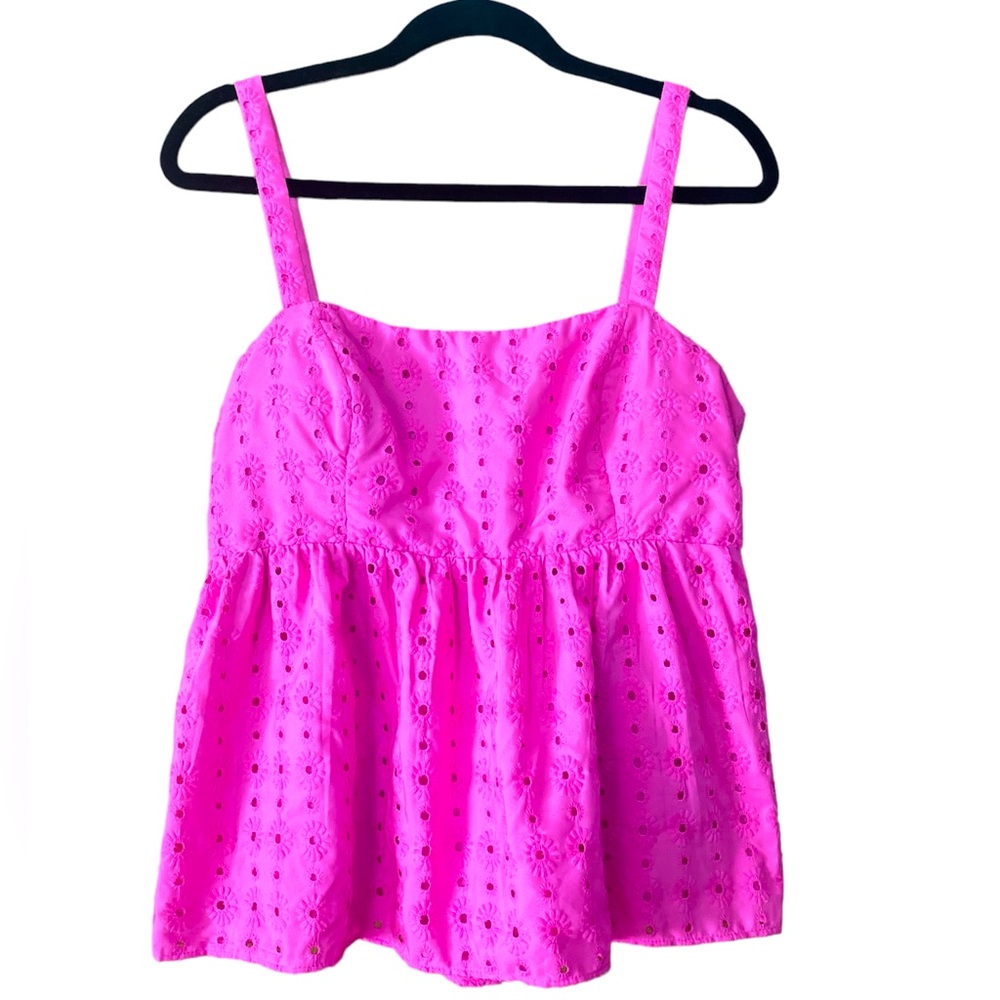 Lilly Pulitzer HOT pink peplum shirt.